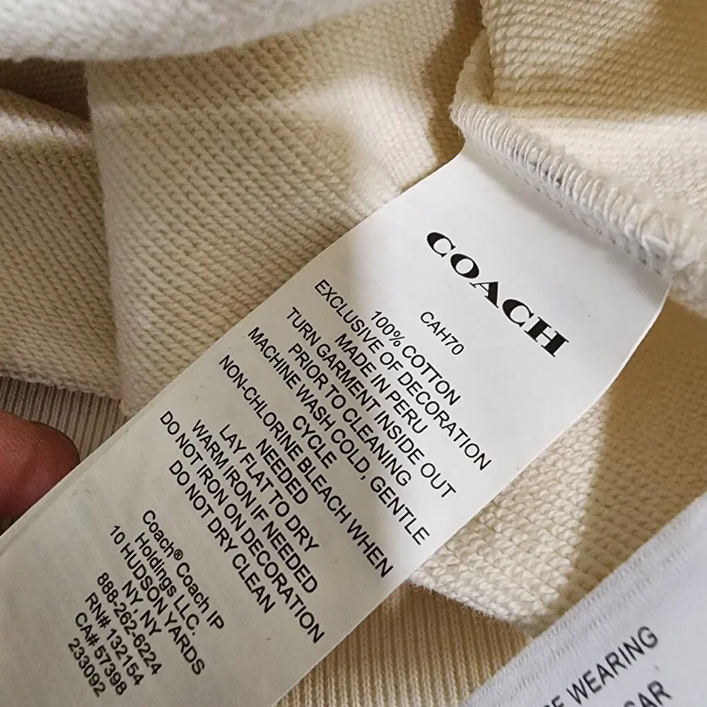 NWT Coach CAH70 Woman Spring Blossom Print Classic Crewneck Sweatshirt Cream XL